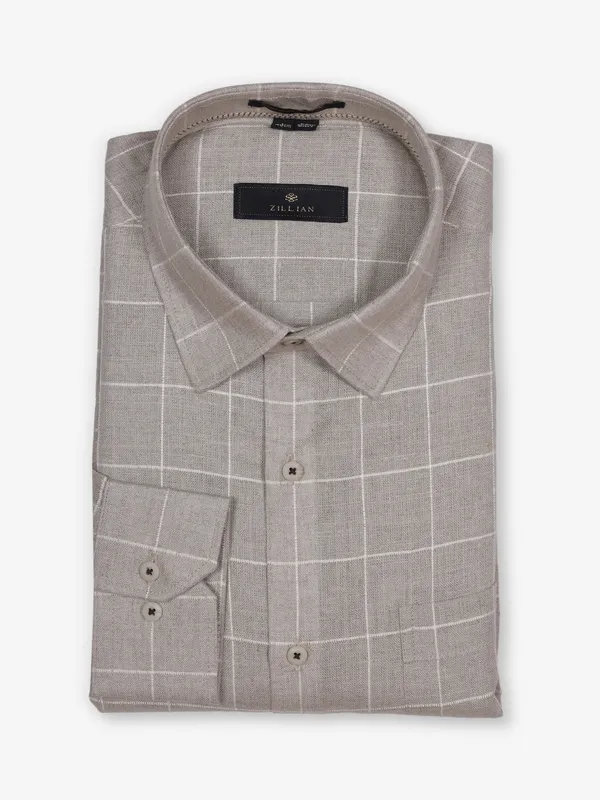 ZILLIAN formal beige linen shirt