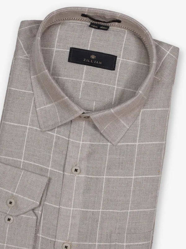 ZILLIAN formal beige linen shirt