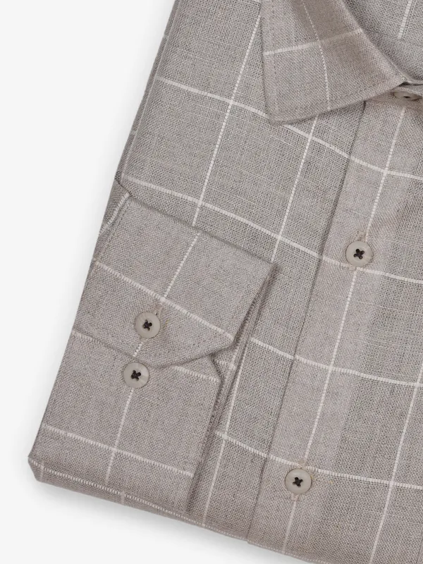 ZILLIAN formal beige linen shirt
