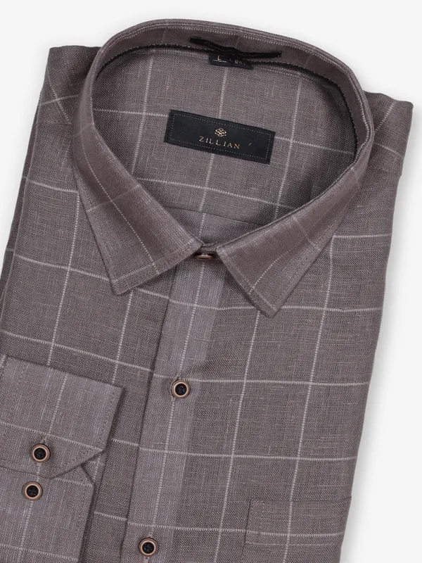 ZILLIAN light brown linen formal shirt
