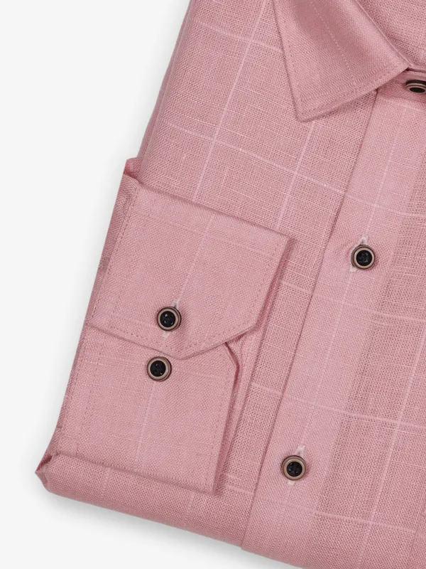 ZILLIAN peach linen formal shirt