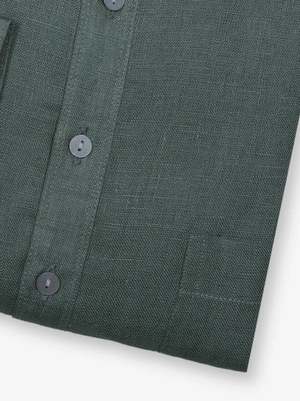 ZILLIAN plain green cotton shirt