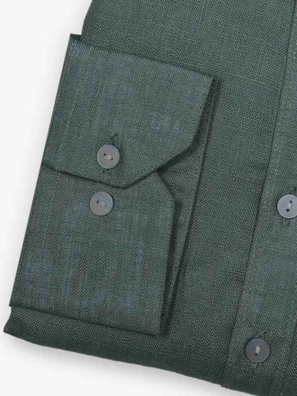 ZILLIAN plain green cotton shirt