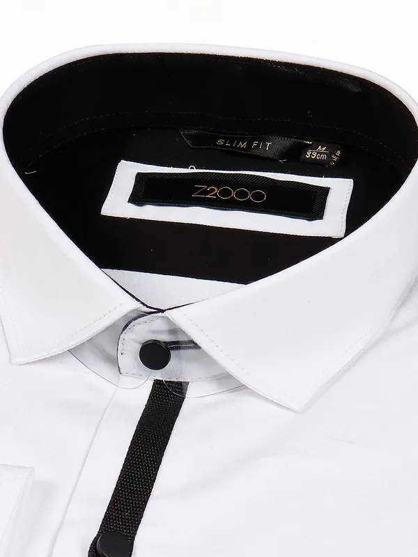 Zillian solid white hued cotton shirt