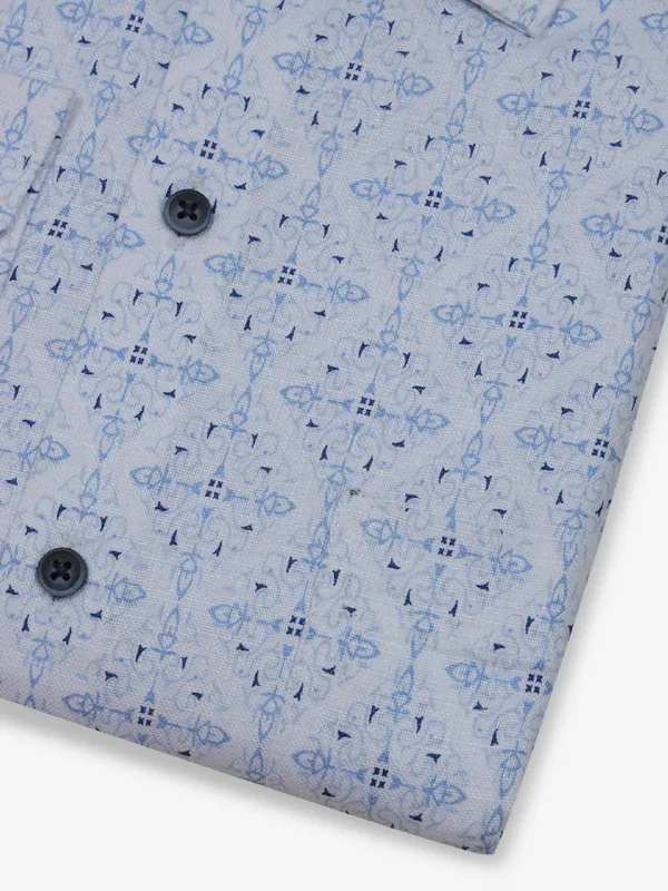 ZILLIAN white and blue printed shirt