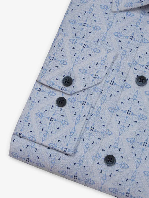 ZILLIAN white and blue printed shirt