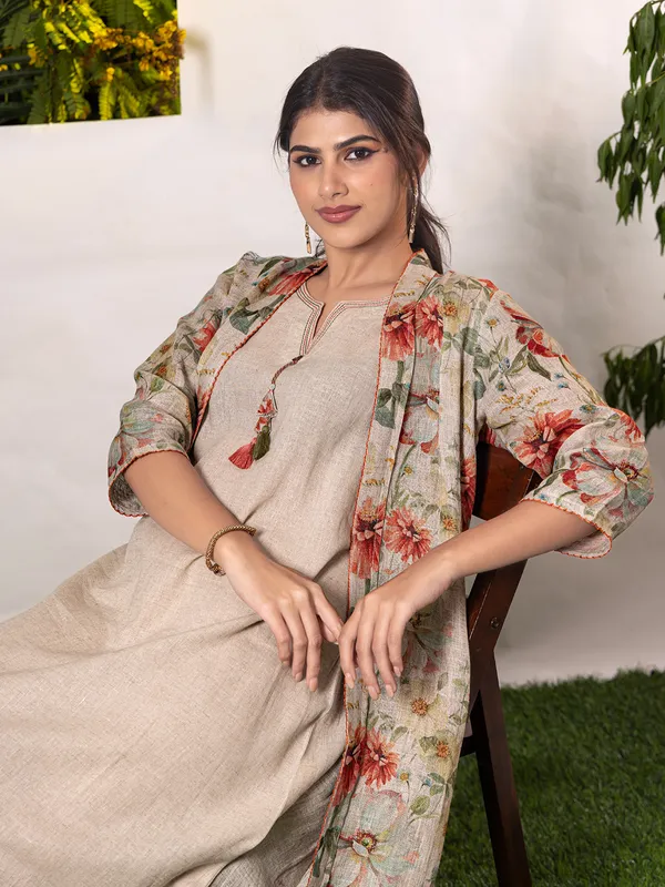 Grey casual wear printed grey dress