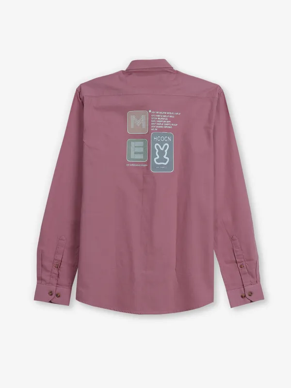 FRIO onion pink plain cotton shirt