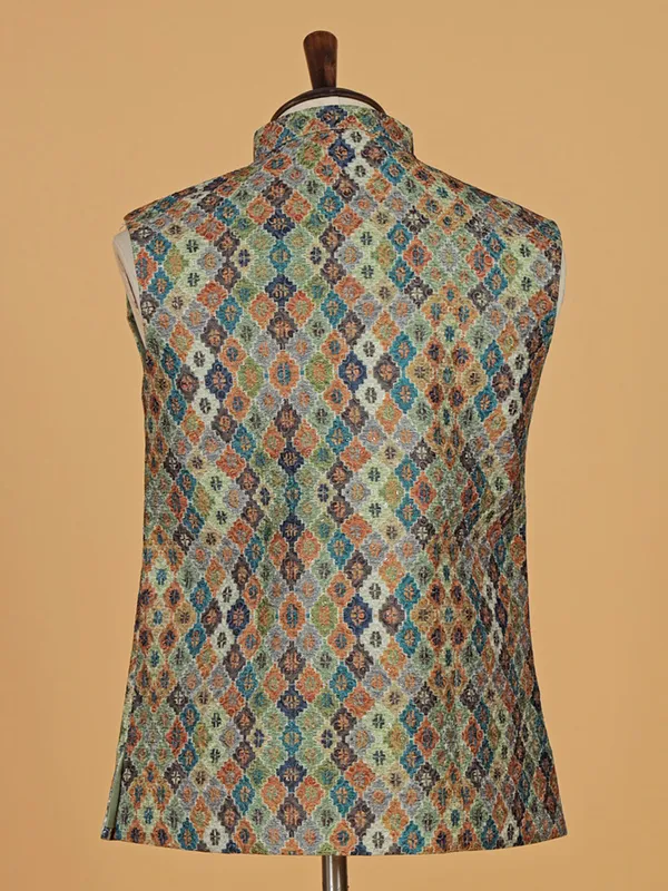 Trendy green terry rayon waistcoat