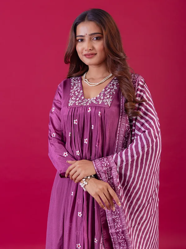 Beautiful rani color georgette salwar suit
