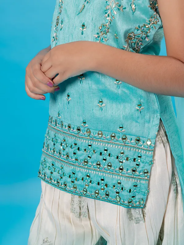 Mint green ombre style silk palazzo set