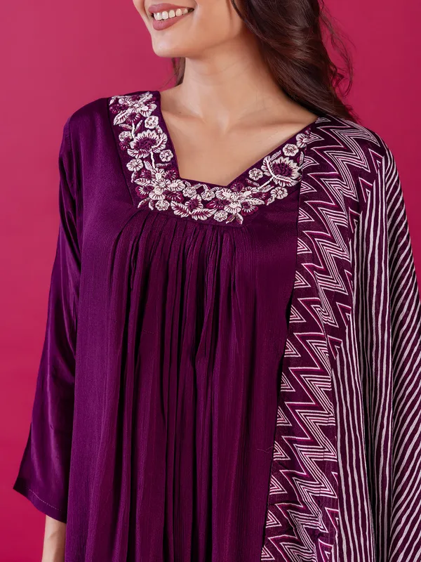 Latest dark purple georgette salwar suit