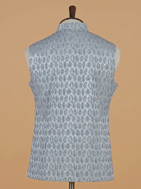 Grey texture waistcoat in silk