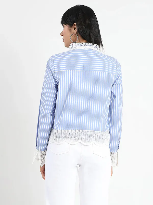 MADAME lilac purple stripe shirt for women