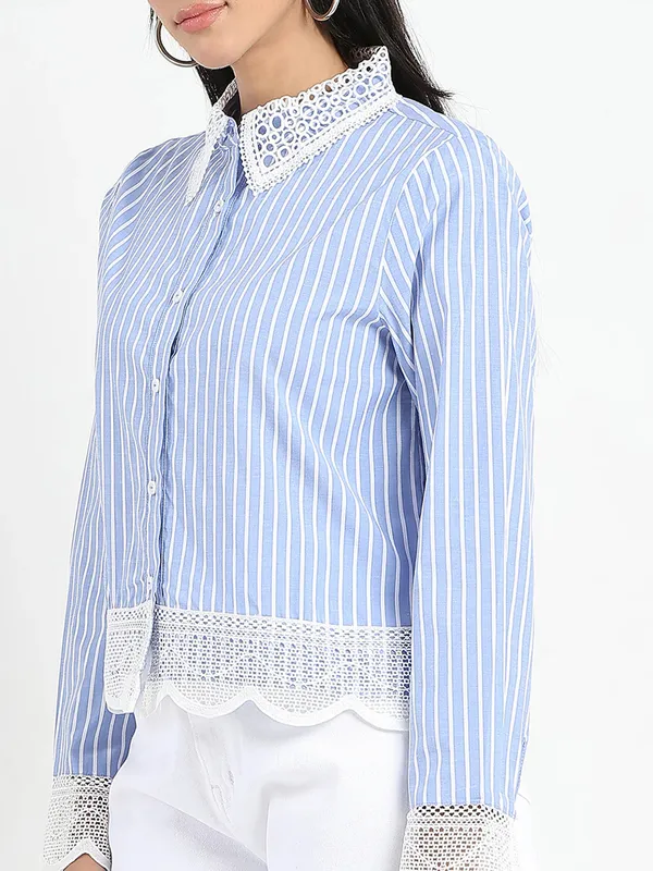 MADAME lilac purple stripe shirt for women