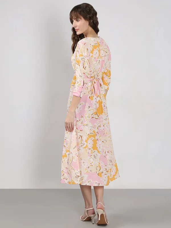 VERO MODA pink printed cotton dress