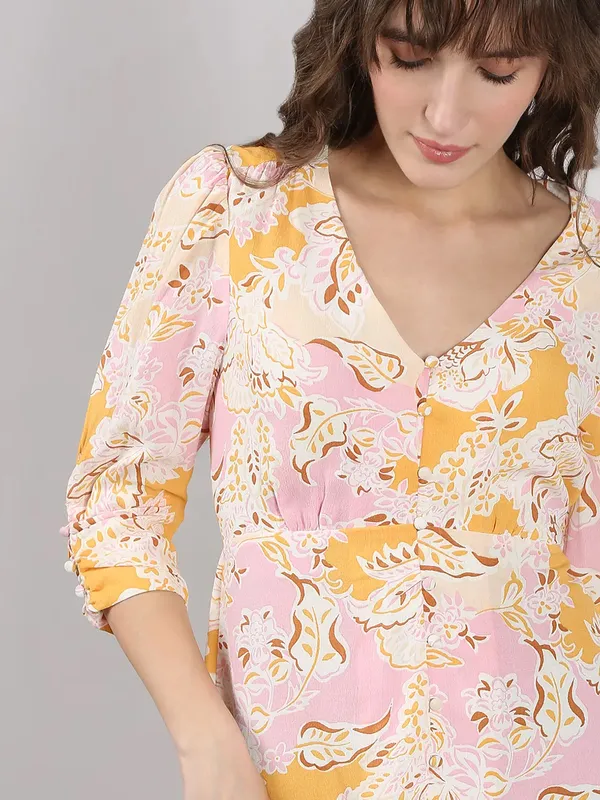 VERO MODA pink printed cotton dress