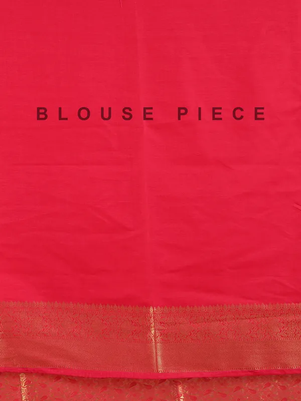 Red silk saree with zari weaving for women