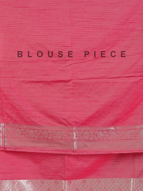 Pink silk saree with zari weaving for festival