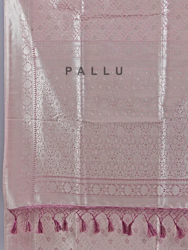 Purple silk saree with intricate zari detailing