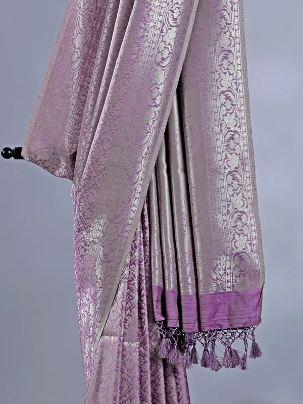 Royal purple silk saree with rich zari motifs
