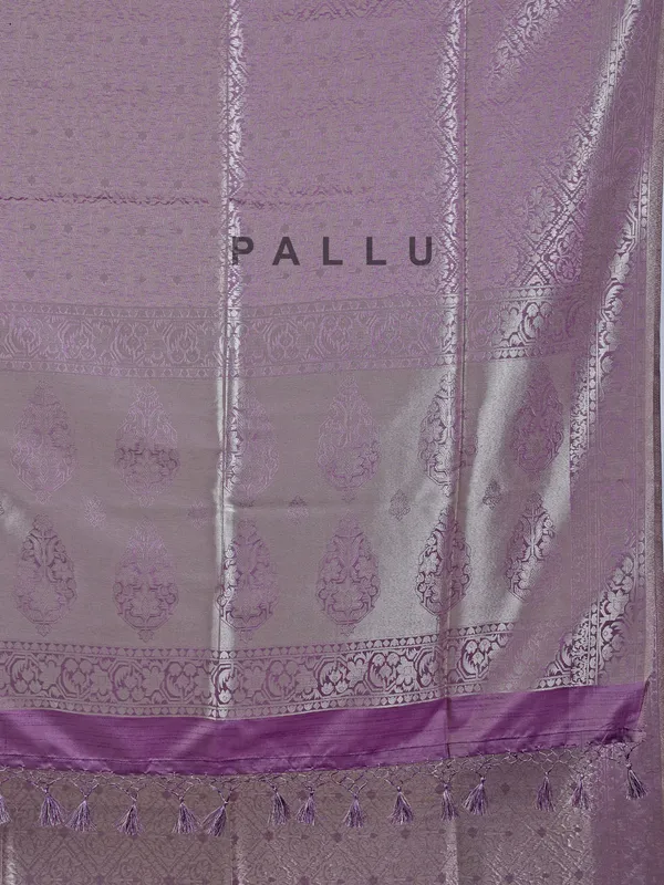 Royal purple silk saree with rich zari motifs