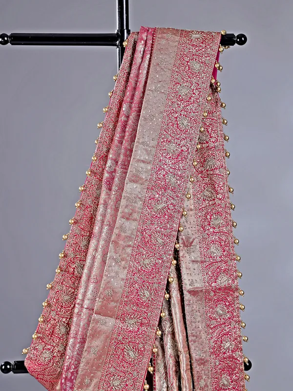 Rani kanjivaram silk saree with regal finish