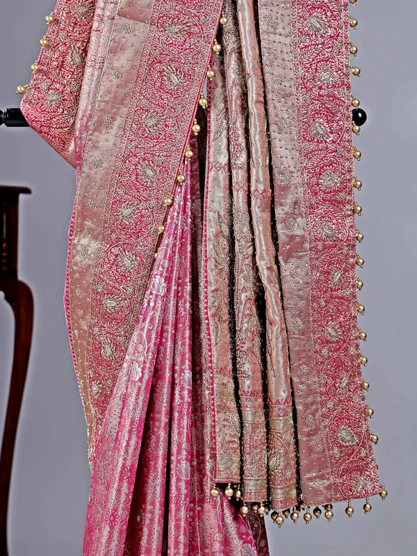 Rani kanjivaram silk saree with regal finish