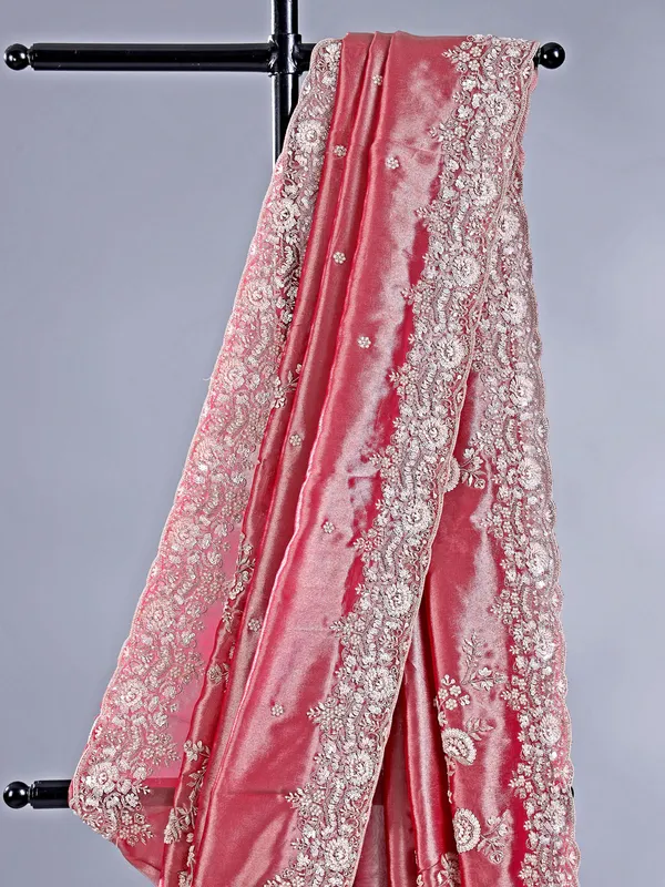 Rani silk saree with zardosi for party glam