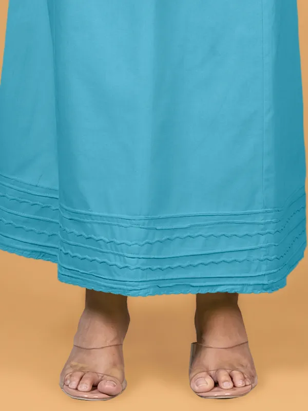 Aqua plain cotton petticoat