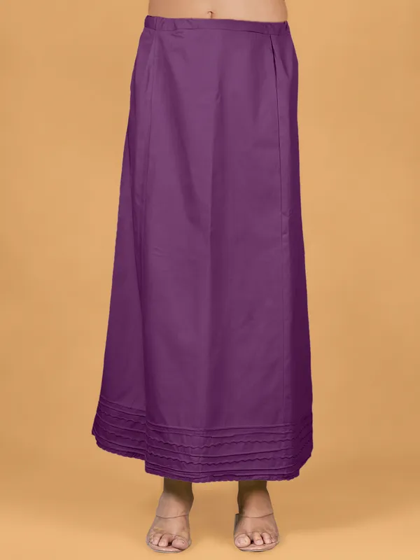 Purple cotton plain petticoat