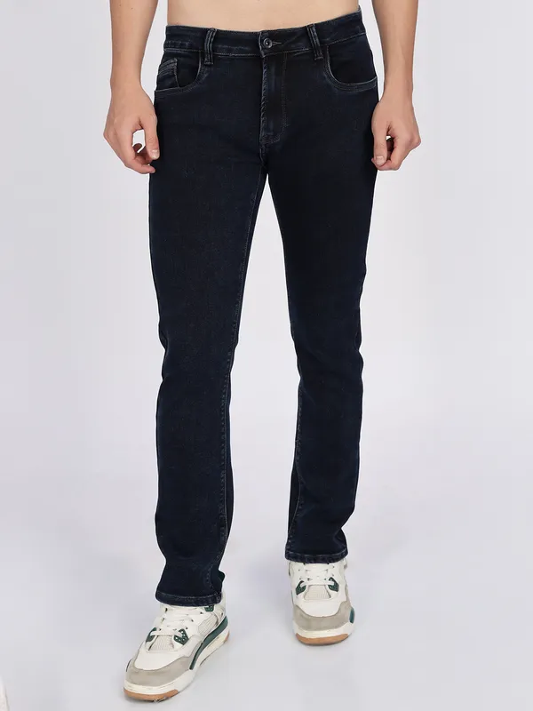 REX STRAUT dark blue washed jeans for mens