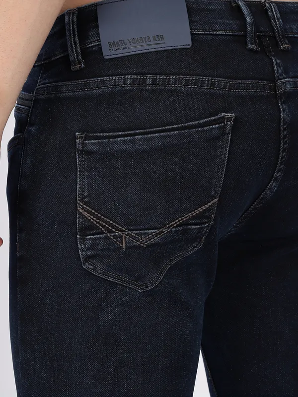 REX STRAUT dark blue washed jeans for mens