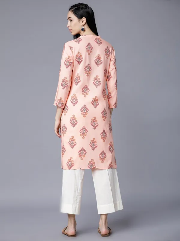  Vishudh Women Beige Printed Straight Kurtas