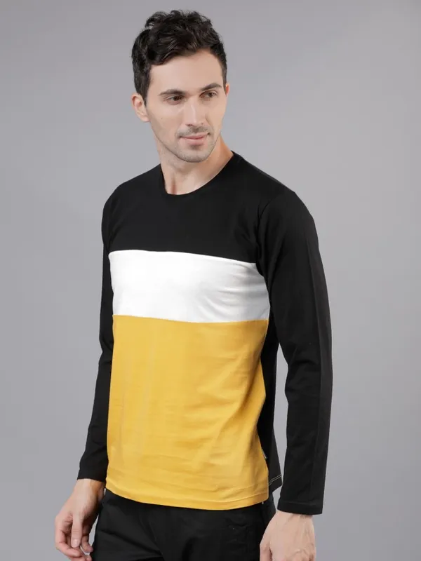  Locomotive Men Black Colourblocked Round Neck T-Shirts