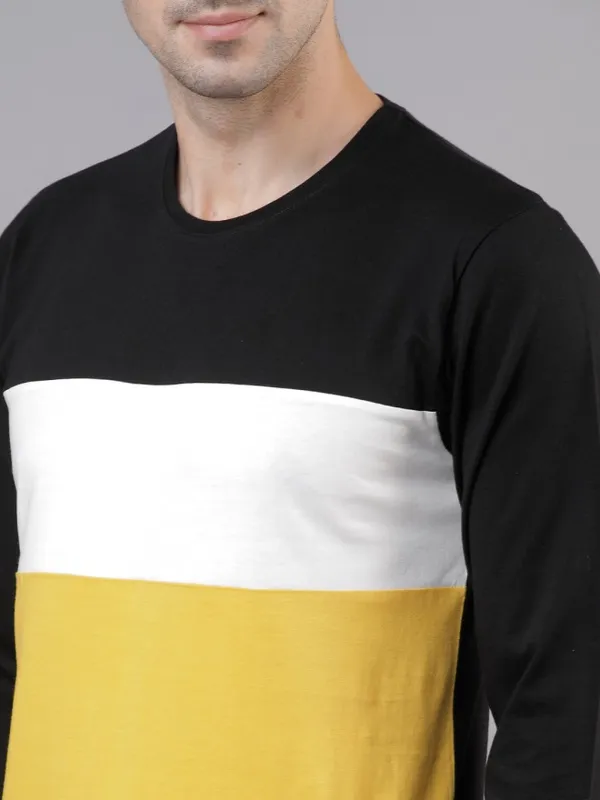  Locomotive Men Black Colourblocked Round Neck T-Shirts