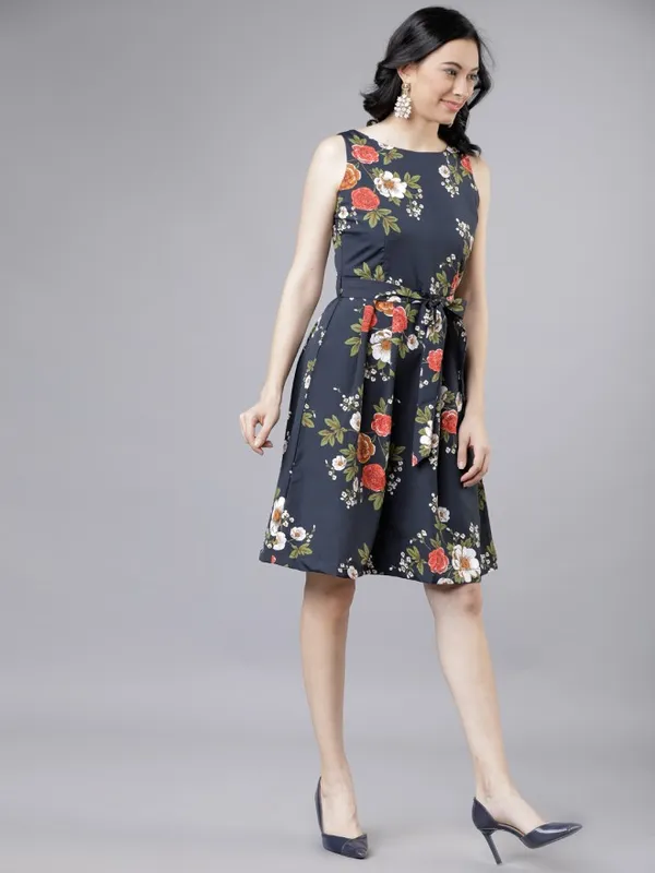  Tokyo Talkies Women Black Printed Fit And Flare Dresses