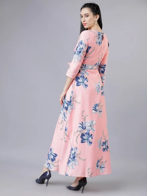  Tokyo Talkies Women Pink Printed Maxi Dresses