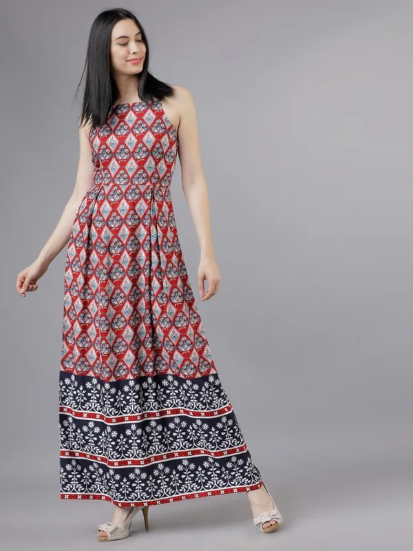  Tokyo Talkies Women Maroon Printed Maxi Dresses