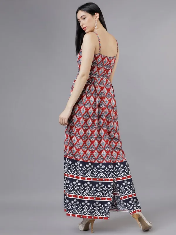  Tokyo Talkies Women Maroon Printed Maxi Dresses