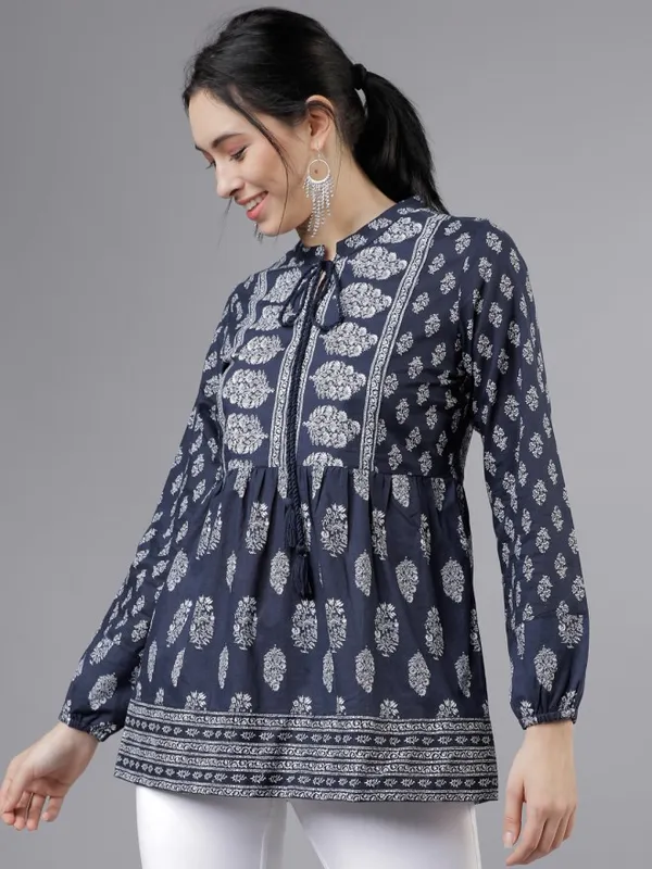  Vishudh Women Navy Blue Printed Tunics