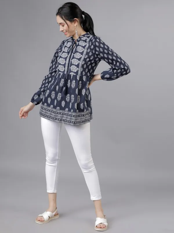  Vishudh Women Navy Blue Printed Tunics