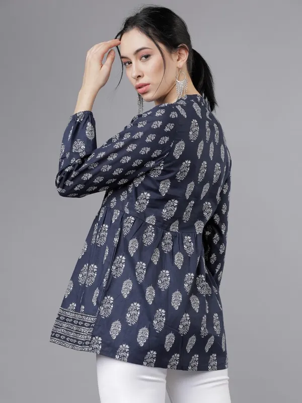  Vishudh Women Navy Blue Printed Tunics