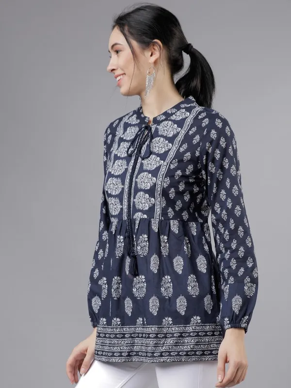  Vishudh Women Navy Blue Printed Tunics