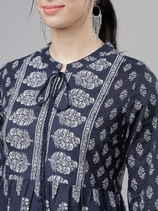  Vishudh Women Navy Blue Printed Tunics