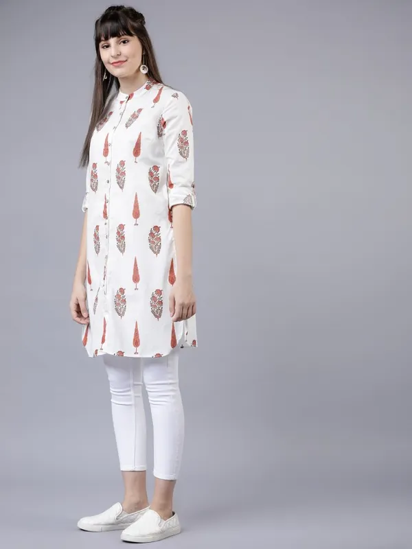  Vishudh Women Cream Printed Tunics