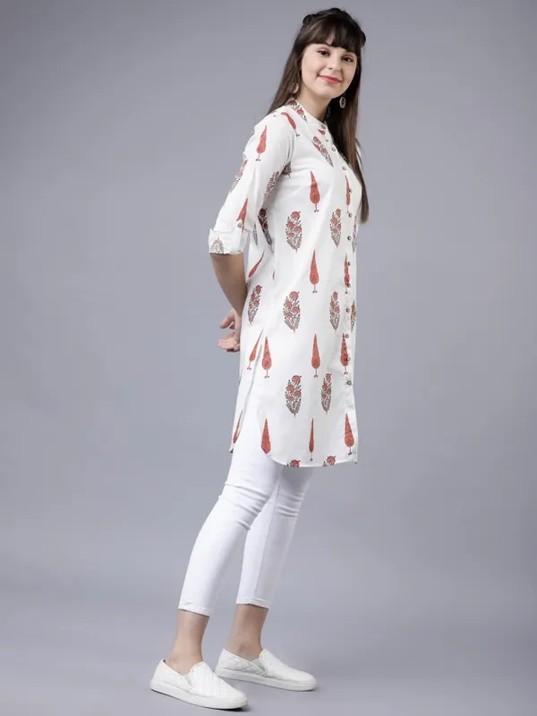  Vishudh Women Cream Printed Tunics