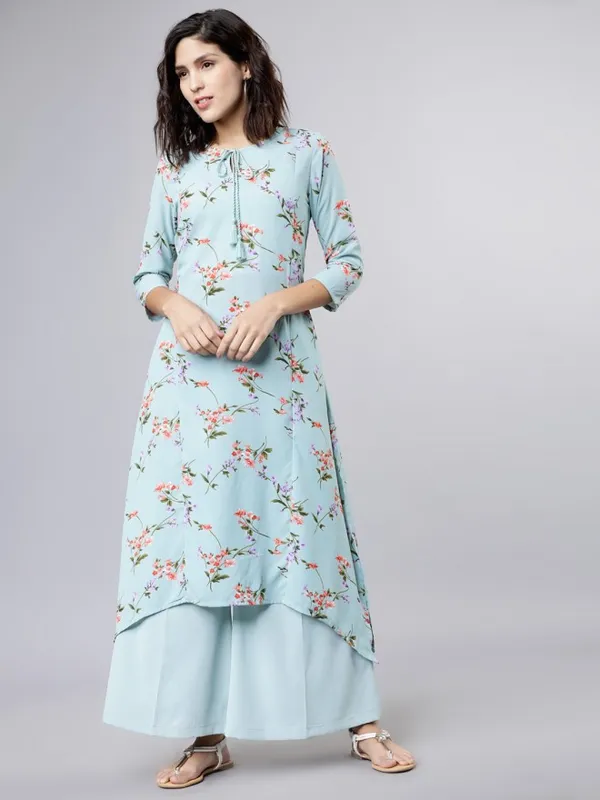  Vishudh Women Blue Printed Kurta Sets