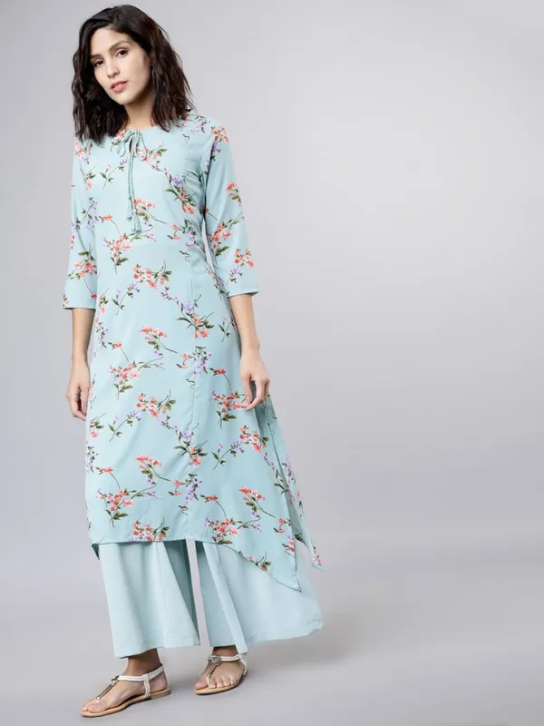  Vishudh Women Blue Printed Kurta Sets