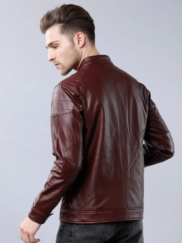 Burgundy Biker Jacket